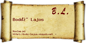 Bodó Lajos névjegykártya