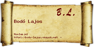 Bodó Lajos névjegykártya